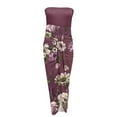 thumbnail image 3 of Women‘s Strapless Ruched High Waist Wrap Split Asymmetrical Beach Long Maxi Dress, 3 of 4