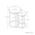 thumbnail image 2 of CorLiving Fort Worth Brown Engineered Wood Grain Finish Indoor Nesting Side Tables with Metal Base, 2 of 6