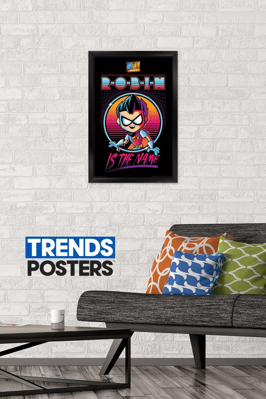 DC Comics Movie - Teen Titans Go! To The Movies - Robin Wall Poster, 14.725" x 22.375", Framed