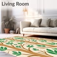 thumbnail image 2 of ODIKA 4x6 Machine Washable Non-Slip Area Rug, Enchanted Woodland Letters Interlocking Leaf and Branch Design High Traffic Rug with Pad, Beige, 692949, 2 of 8