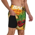thumbnail image 3 of Haiem Cool Dinosaur Playing Guitar Men'S Quick-Dry Swim Trunks: Comfortable Beach Shorts With Mesh Lining And Pockets - Ideal For Swimming And Sunbathing Medium, 3 of 9