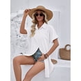 thumbnail image 5 of jinghuiyue Womens Swimsuit Cover Up Shirt Dress Button Down Short Sleeve Beach Bathing Suit Coverup L, 5 of 7