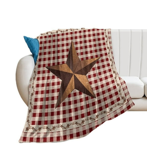 American Country Star Retro Red Checked Plaid Blankets Bedroom Living Room Sofa Throw Blankets for Beds