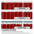 thumbnail image 5 of Deconovo Christmas Decoration Blackout Curtains Back Tab and Rod Pocket Thermal Insulated Room Darkening Curtains for Bedroom 52x63 inch True Red, 5 of 9