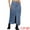 Gray Blue, variant on Women's Front Split Flap Pockets Maxi Denim Skirt L Dark Blue