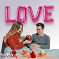 thumbnail image 2 of PMU Valentines Day "LOVE" 34in Word Mylar Balloons 4pc per set Magenta 1 Set, 2 of 4