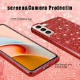thumbnail image 5 of Compatible with Samsung S22 Case Glitter Shockproof, for Samsung Galaxy S22 Phone Case Bling Sparkly Soft TPU and PC Silicone Shiny Girl Women Thin Protective Cover (Red), 5 of 14