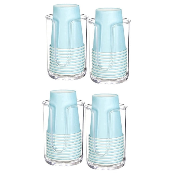 4X Soporte de Dispensador de Vasos de AcríLico de Baño para Vaso de Papel Desechable