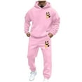 thumbnail image 5 of Sweatsuits for Men Set 2 Piece Casual Loose Fit Graphic Hoodie Sweatshirt and Joggers Sweatpants Sets Comfortable Fall Winter Long Sleeve Sport Suit with Pocket, 5 of 8