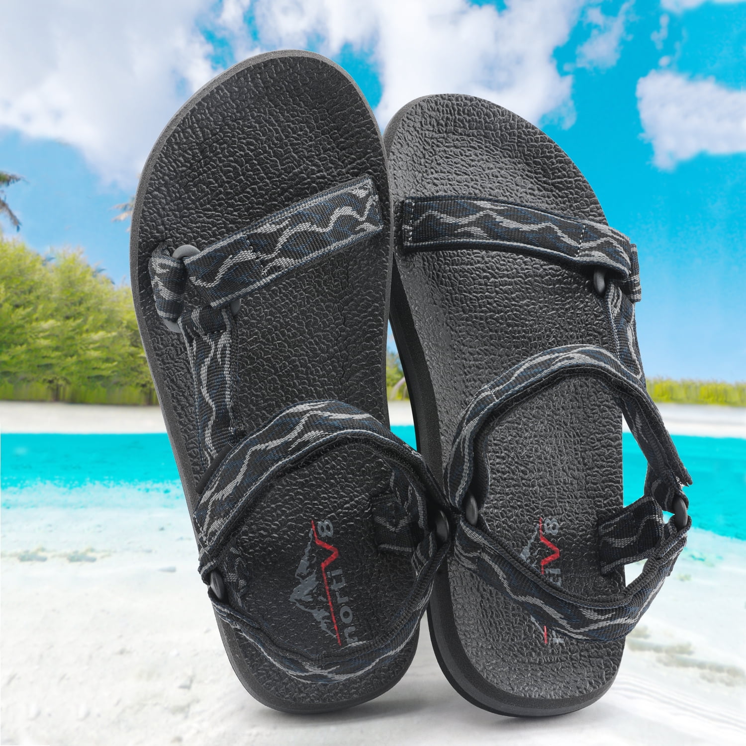 navy walking sandals
