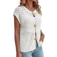 thumbnail image 3 of PRETTYGARDEN Women's Knit Sleeveless Sweater Vest with Gold Buttons, Sizes S-XXL, 3 of 6