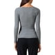 thumbnail image 3 of Suéteres de punto de cuello en V para mujer INSPIRE CHIC con botones fruncidos 2025, de manga larga, cruzados y ajustados en gris, 3 of 6