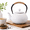 White-1200ml, variant on Black 1200ml Cast Iron Loose Leaf Tea Pot with Stainless Steel Infuser
