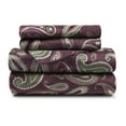 thumbnail image 2 of BNM Paisley Flannel Cotton Sheet Set, Split King, Purple, 2 of 6