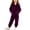 Purple, variant on Girls Red Velour 2-Piece Tracksuit Set - Full-Zip Hoodie & Jogger Pants,Size 7 T