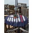thumbnail image 2 of Outdoor Tablecloth with Umbrella Hole Zipper American Flag Round Tablecloth 60" Waterproof Outside Table Cloth US Flag Baseball Stars Navy Blue Patio Table Cover Tablecloths for Picnic Party, 2 of 8