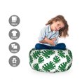 thumbnail image 2 of Philodendron Storage Toy Bag Chair, Continuous Pattern of Cartoon Style Jungle Leaves Simple Nature Ornament, Stuffed Animal Organizer Washable Bag, Small Size, Green and White, by Ambesonne, 2 of 3