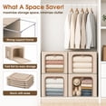 thumbnail image 7 of 4 Pack 66L Clothes Storage Bins with Metal Frame, Foldable Organizer Box with Clear Window and Handles for Closet, 20x16x13 inch, Beige, 7 of 7