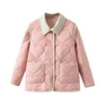 thumbnail image 2 of Parkas de manga larga para mujer, chaquetas acolchadas cálidas para mujer, chaqueta acolchada lisa de manga larga con estampado floral, abrigos con bolsillos, blusa para mujer, 2 of 8