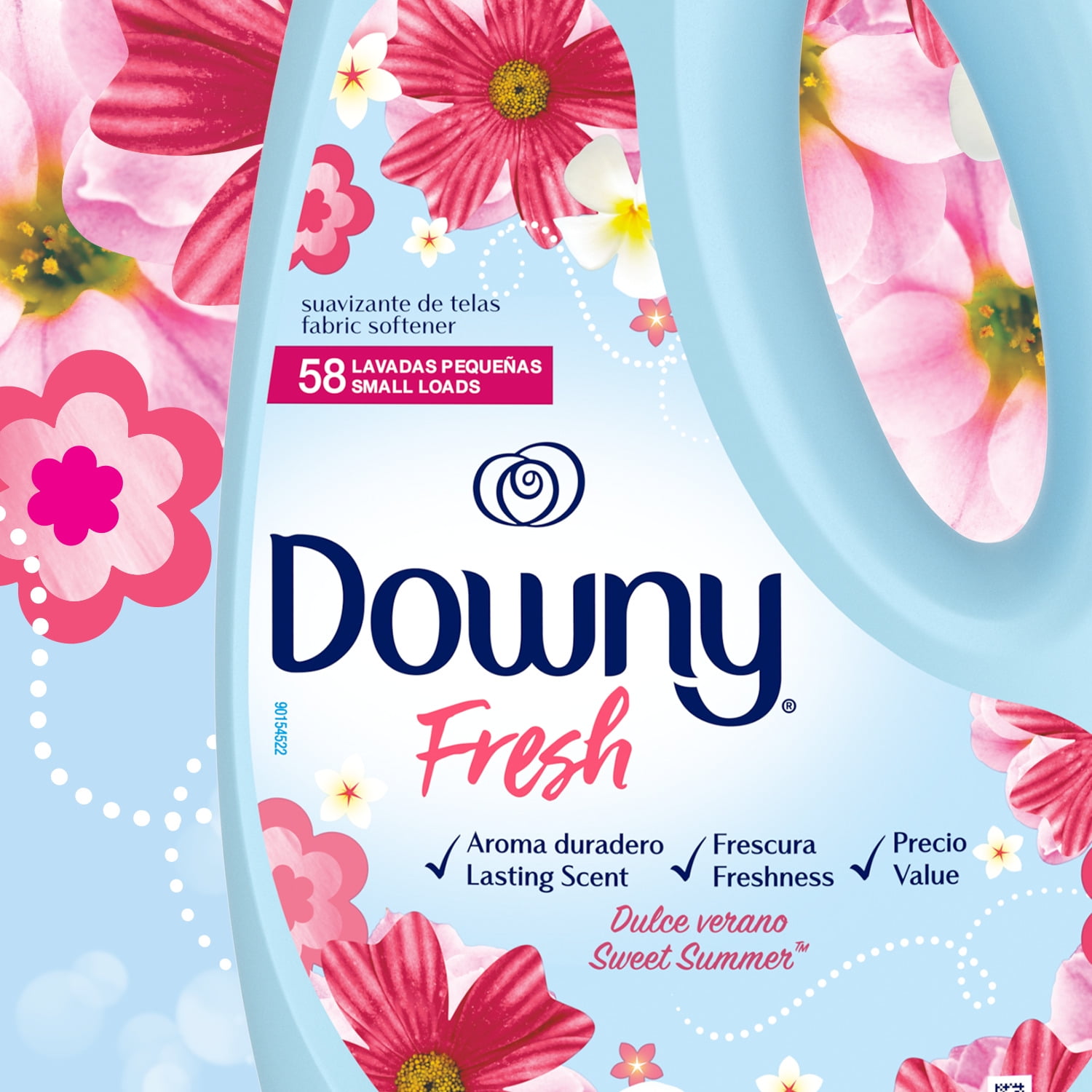 Downy Fresh Non-Concentrated Liquid Fabric Softener, Sweet Summer Scent, 125 fl oz, 145 Loads