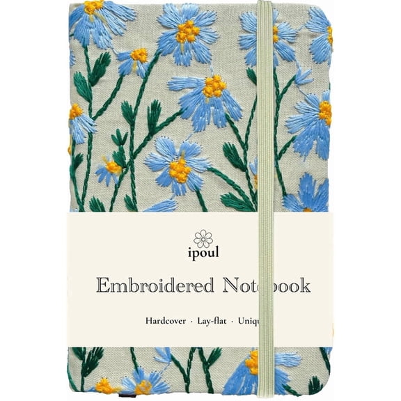 ipoul Pocket Notebook, Small Sketchbook, A6 Journal, 4x6, Daisy Gifts for Women, Hardcover, Lay Flat, Blue