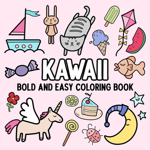 Kawaii: Bold and Easy Coloring Book, (Paperback)