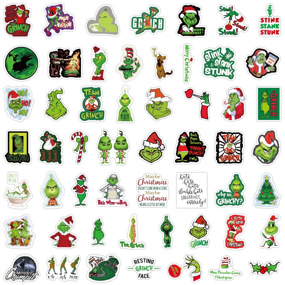 grinch-stickers-100pcs-vinyl-waterproof-stickers-for-envelopes-gifts-tags-crafts-windows-snowboard-decorations-walmart-com for Free Printable Grinch Water Bottle Labels Grinch Stickers, 100Pcs Vinyl Waterproof Stickers for Envelopes Gifts Tags Crafts Windows Snowboard Decorations - Walmart.com for Free Printable Grinch Water Bottle Labels