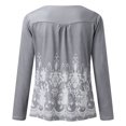 thumbnail image 5 of Pntutb Mujer Casual Camiseta Impreso Manga Larga Cuello Redondo Fruncido Pullover Blusa tops Pntutb Pntutb-7531, 5 of 5