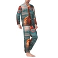 thumbnail image 2 of Balery Swimming Goggled Flamingo Pijama para Hombre de Dos Piezas con Manga Larga, Conjunto de Dormir y Descanso Suave con Bolsillos-Large, 2 of 6