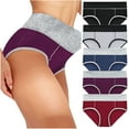 thumbnail image 2 of Yuwull Women's Underwear Pack Womens Cotton Underwear ComfortFlex Fit Panties, Plus Size High Waisted Underwear for Women, 5 Pack, 2 of 9