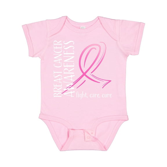 Inktastic Breast Cancer Awareness Fight, Care, Cure Boys or Girls Baby Bodysuit