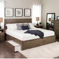 thumbnail image 6 of Prepac Select 4 Post Wooden King Platform Bed with 4 Drawers, 83" x 79" x 16", Drifted Gray, 6 of 8