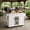 White, variant on Homy Casa Farmhouse Rolling Kitchen Island with Drop Leaf, Storage Drawers, Spice Rack & Wheels,White