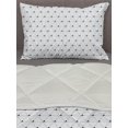 thumbnail image 3 of Geometric Comforter & Sham Bedding Set, Monochrome Contemporary Graphic with Triangles Grid Print, 3 pcs Duvet Set Microfiber Filling Quilt, 5 Sizes, Charcoal Grey Coconut, by Ambesonne, 3 of 4