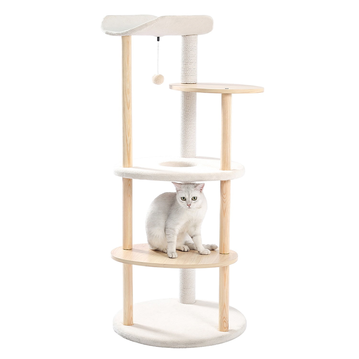 Pefilos Cat Tree Tower for Large Cats Cat Tree for Indoor Cats, Kitty Climbing Cat Scratching for Furniture with Scratching Post, Dangling Ball for Indoor Cats Upgraded, Beige Pefilos Cat Tree Tower for Large Cats Cat Tree for Indoor Cats, Kitty Climbing Cat Scratching for Furniture with Scratching Post, Dangling Ball for Indoor Cats Upgraded, Beige