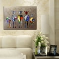 thumbnail image 3 of Abstract Cartoon Zebra Oil Painting Colorful Wall Decorative Canvas Art Pictures No Framed Oil Drawing Posters, 3 of 5