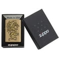 thumbnail image 7 of Zippo Dragon Design Brushed Brass Pocket Lighter, 7 of 7