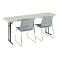 thumbnail image 7 of Norwood Commercial Furniture 6 ft Multipurpose Indoor Outdoor Heavy Duty Portable Blow-Molded Plastic Folding Training Seminar Table 18" W x 72" L Gray, 7 of 7