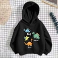 thumbnail image 4 of Toddler Boys Graphic Hoodie Casual Long Sleeve Pullover Cute Kids Cotton Sweatshirt Black 3 T, 4 of 9