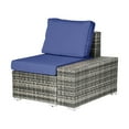 thumbnail image 3 of 6 Piece Outdoor Wicker Sectional Seating Set, Gray/Navy, 3 of 10