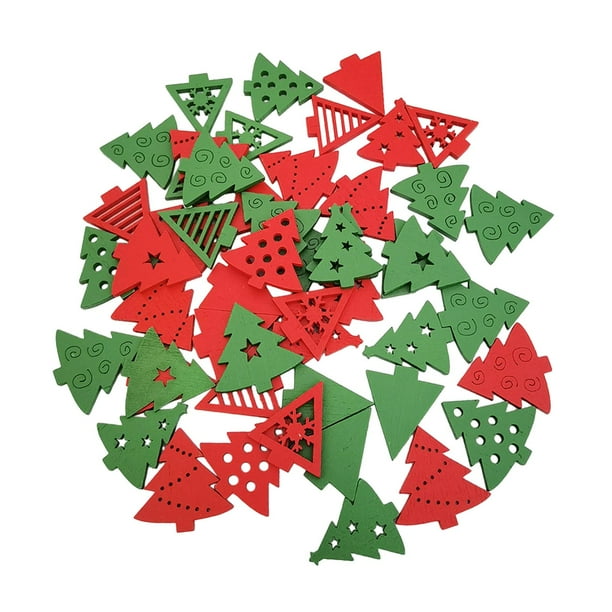 5 piezas de adornos navideños de madera para colgar, colores surtidos Árbol de Navidad