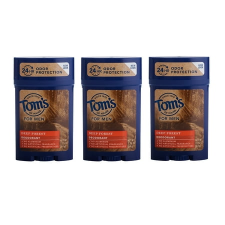 Tom's Deodorant for Men, Deep Forest, 2.25oz, 3 Pack