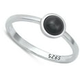 thumbnail image 4 of CHOOSE YOUR COLOR Minimalist Simulated Black Onyx Ring .925 Sterling Silver Band CZ Female Size 10, 4 of 4