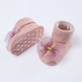 thumbnail image 3 of lnmuld Baby Socks Soft Sole Baby Socks with Matching Hair Bow Set Non- Floor Footwear for Toddlers and Kids Size:0-6 Months, 3 of 6