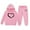 1#Pink, variant on Byoo Toddler Girls Tracksuit Heart Print Hoodie Sweatpants Outfits Child Kids Casual Sweatsuit