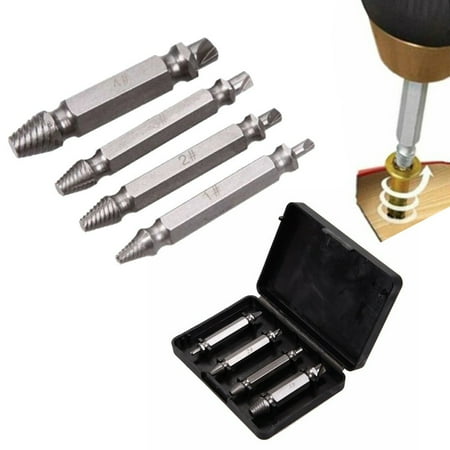 

Leke 4PCS Double-headed Damaged Screw Extractor Set Bolt Bits Guide Tool Remover