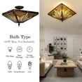 thumbnail image 5 of Miumaeov 14-inch Tiffany Semi Flush Mount Ceiling Lights Stained Glass LED Ceiling Lamp 2-Light Baroque Style Hanging Light Fixture for Dining Room Bedroom, 5 of 15