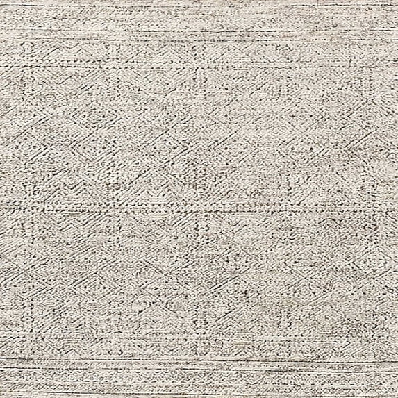 Ahgly Company Indoor Square Mid-Century Modern Antique White Beige Solid Area Rugs, 8' Square