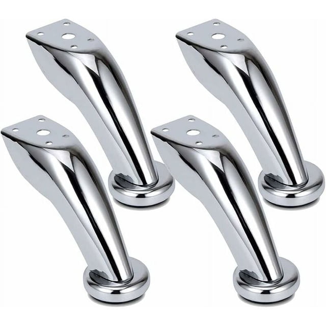 Patas de sofá de acero inoxidable grueso, 4 piezas, patas de muebles, patas cromadas, patas de muebles, gabinetes, camas, sofás, sillas, taburetes, gabinetes