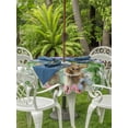 thumbnail image 2 of Outdoor Tablecloth with Umbrella Hole and Zipper, Spring Easter Round Table Cloth 54 Inch Waterproof Tablecloth, Purple Floral Summer Botanical Green Plaid Picnic Table Cover for Patio Camping, 2 of 7